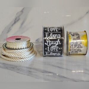 Heritage Black and White Wired Ribbon Set